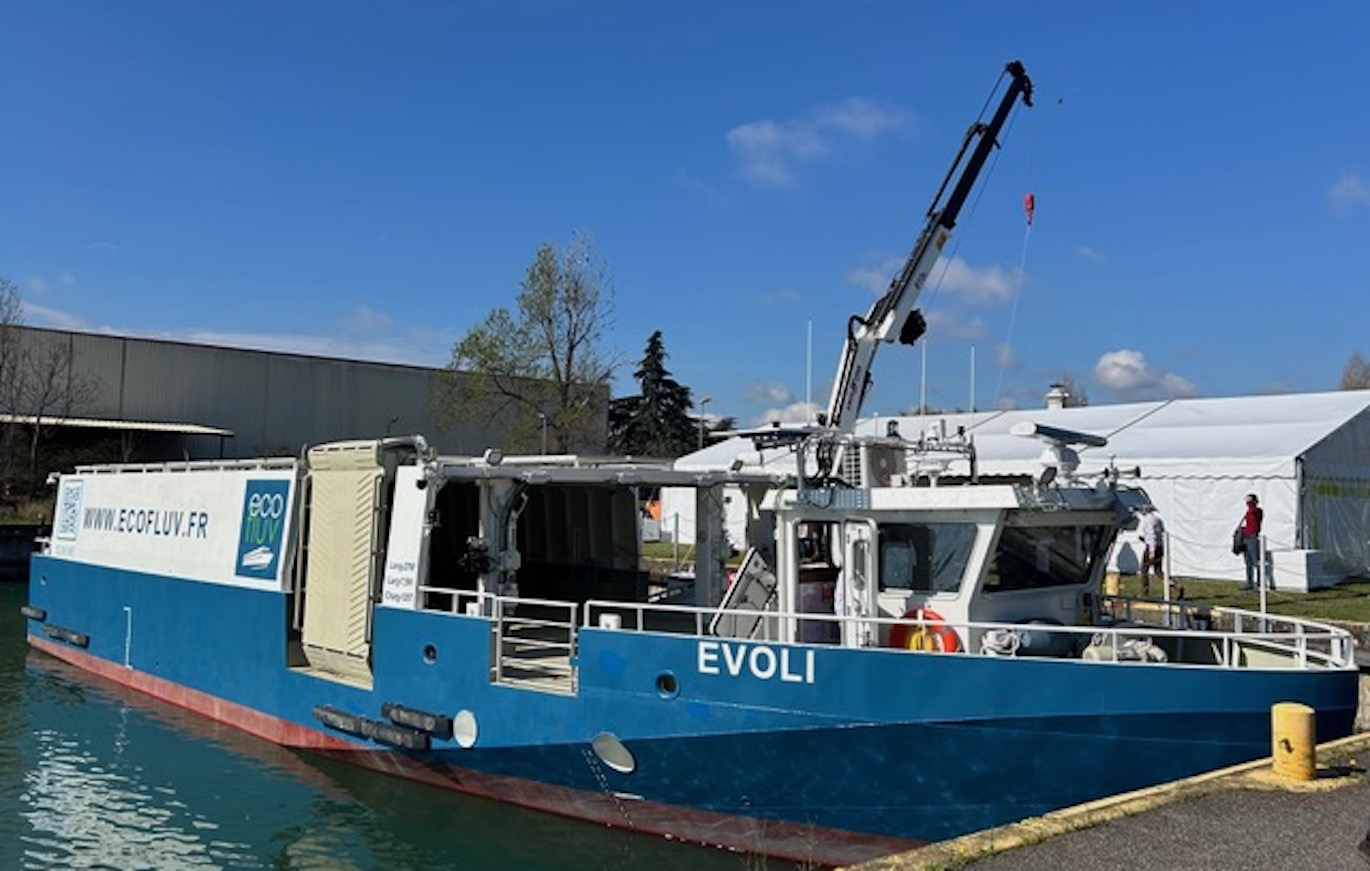 Evoli, bateau à propulsion électrique a été inauguré au Port Edouard Herriot